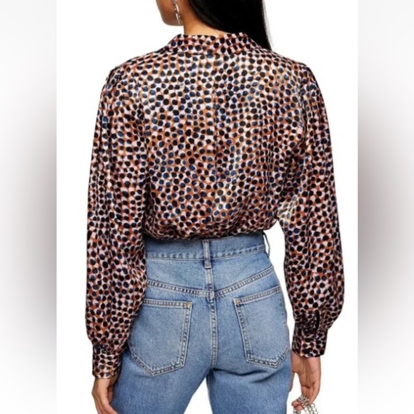 2 for $29 | Topshop Button Down Polka Dot Print Shirt - Picture 2 of 8